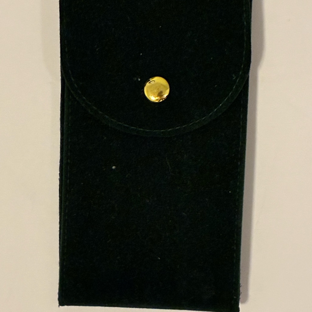 Rolex Green Watch Pouch With Gold Button